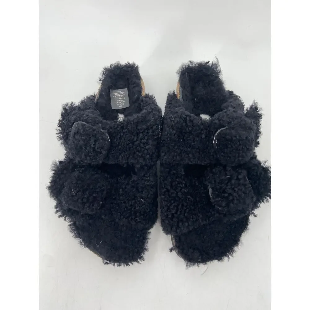 Papillio by Birkenstock Arizona Big Buckle Genuine Shearling Slide Sandal 7 NWOB